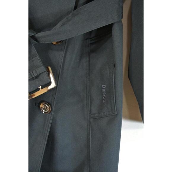 NEW, BARBOUR Greta Showerproof Trench Coat in Navy Sz 8 #C4770 - Picture 3 of 9